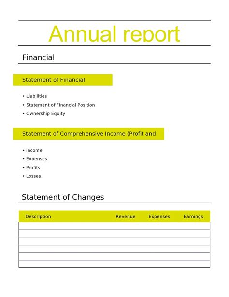 annual report writing template